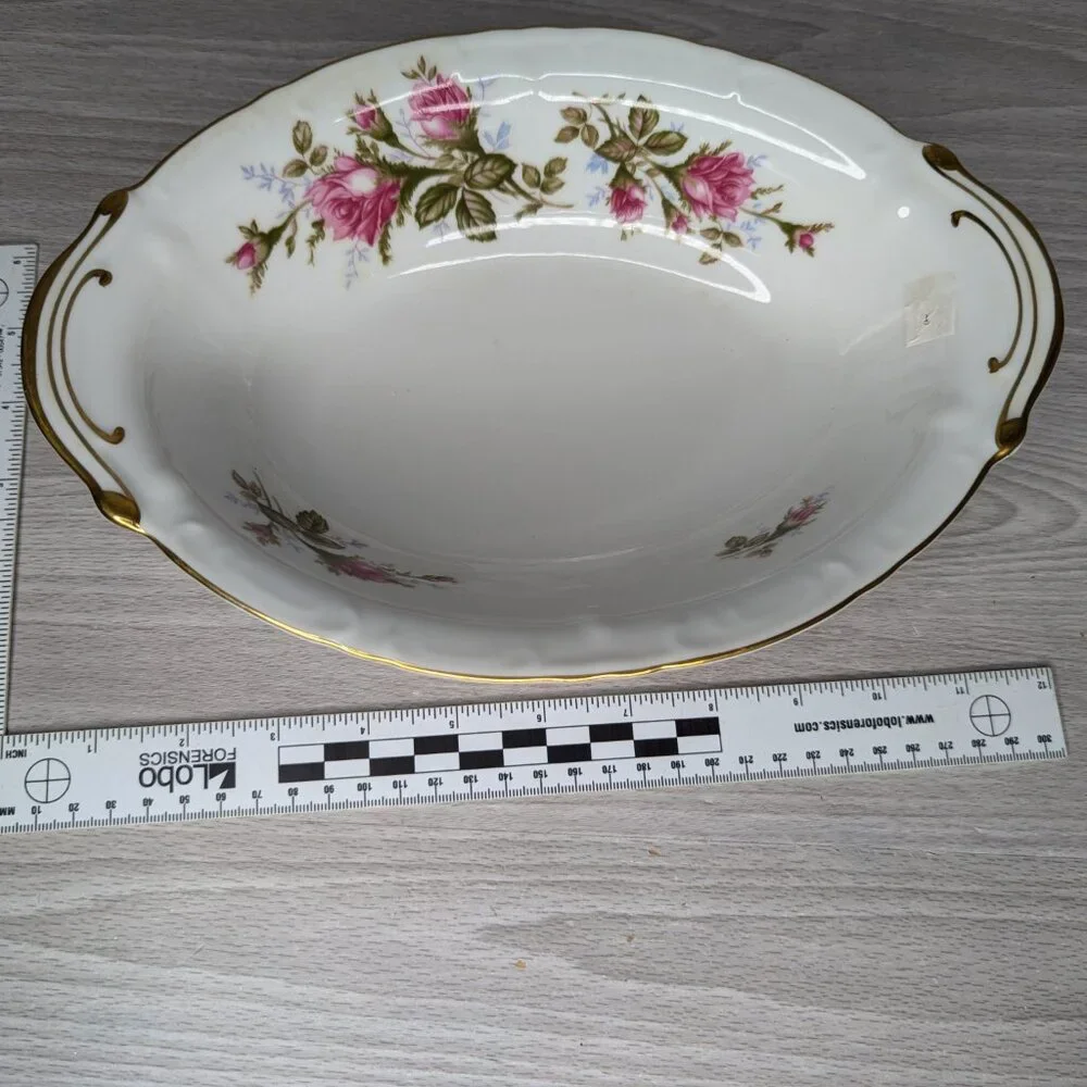 Vintage 1950s Royal Rose (Moss Rose) Fine China Japan Vegetable Serving Bowl